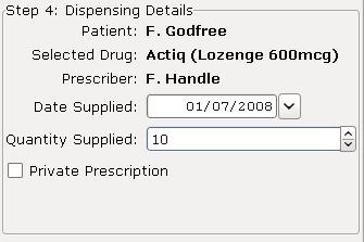 Details of dispense