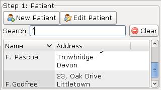 Select patient field
