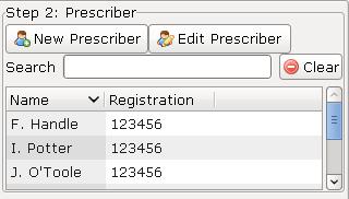 Select prescriber field